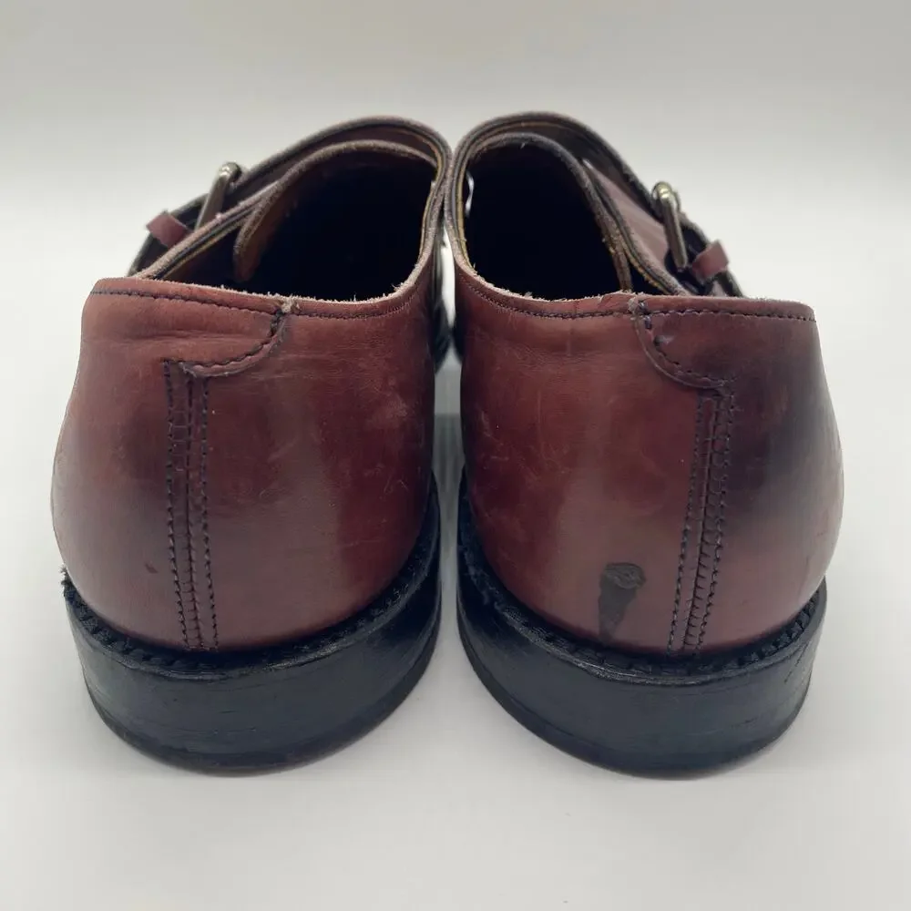 Allen Edmonds Red Brown Leather Side Buckle Monk Strap Dress Shoes Men's size 11